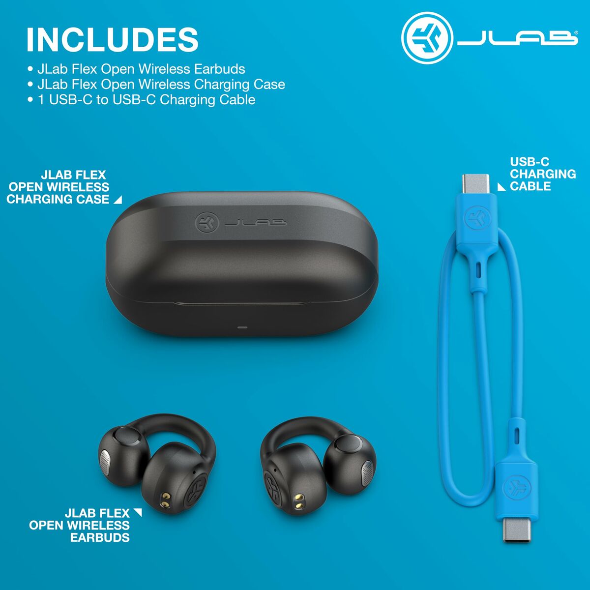 Wireless Earphones with Charging Case JLab IEUEBFLEXRBLK124 Black-1