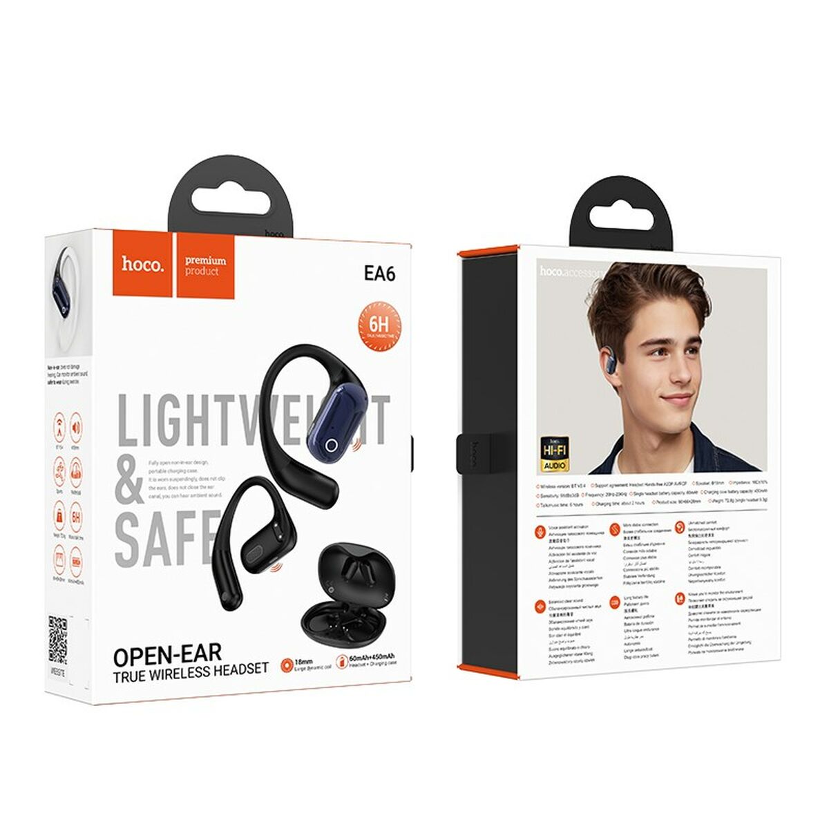 Wireless Earphones with Charging Case Hoco EA6 Black-1