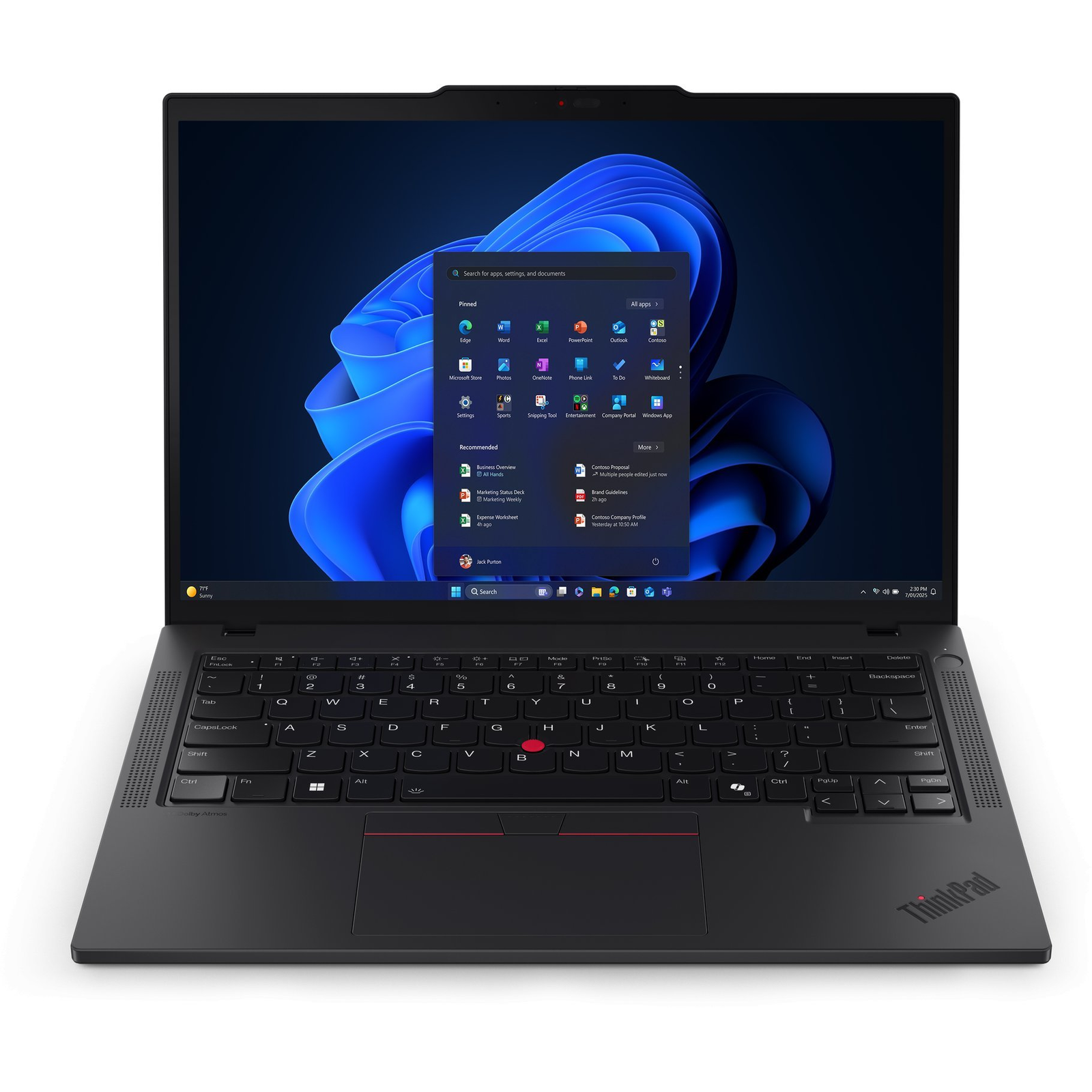 Lenovo ThinkPad T14 Gen 6 (Intel) Copilot+ PC Intel Core Ultra 7 258V Laptop 35,6 cm (14") WUXGA 32 GB LPDDR5x-SDRAM 1 TB SSD Wi-Fi 7 (802.11be) Windows 11 Pro Angol Fekete (21QG0013PB)-0