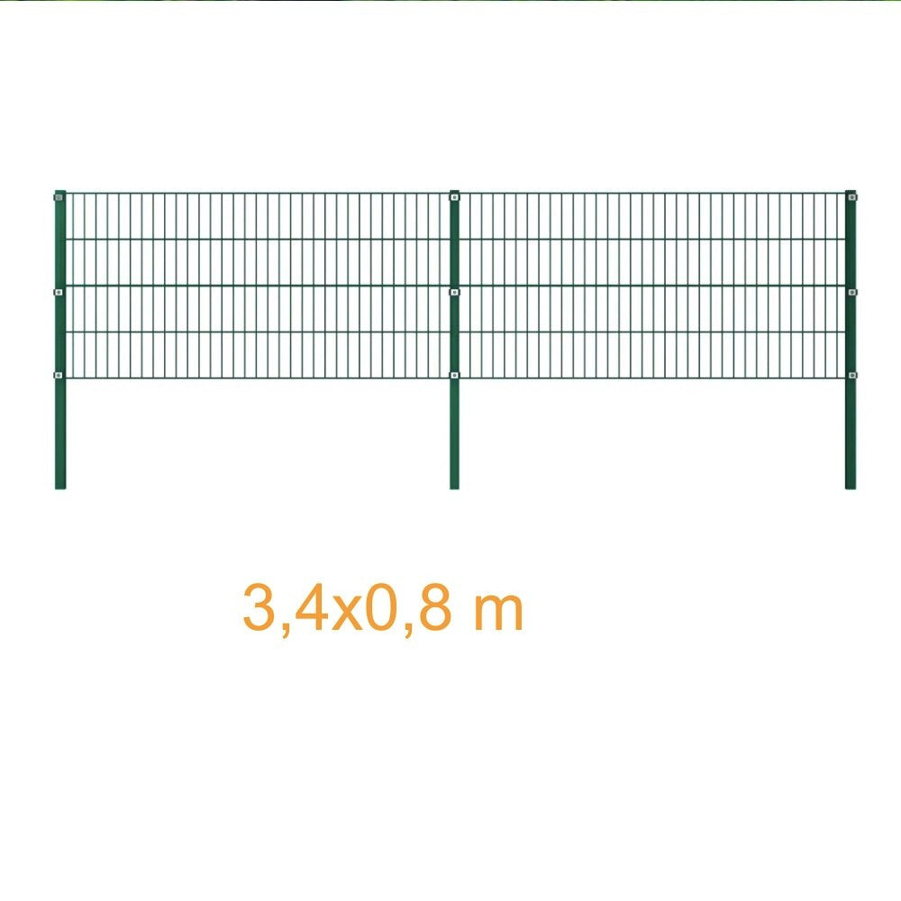 Fence Panel with green iron pillars-6