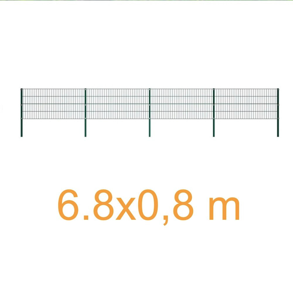 Fence Panel with green iron pillars-9