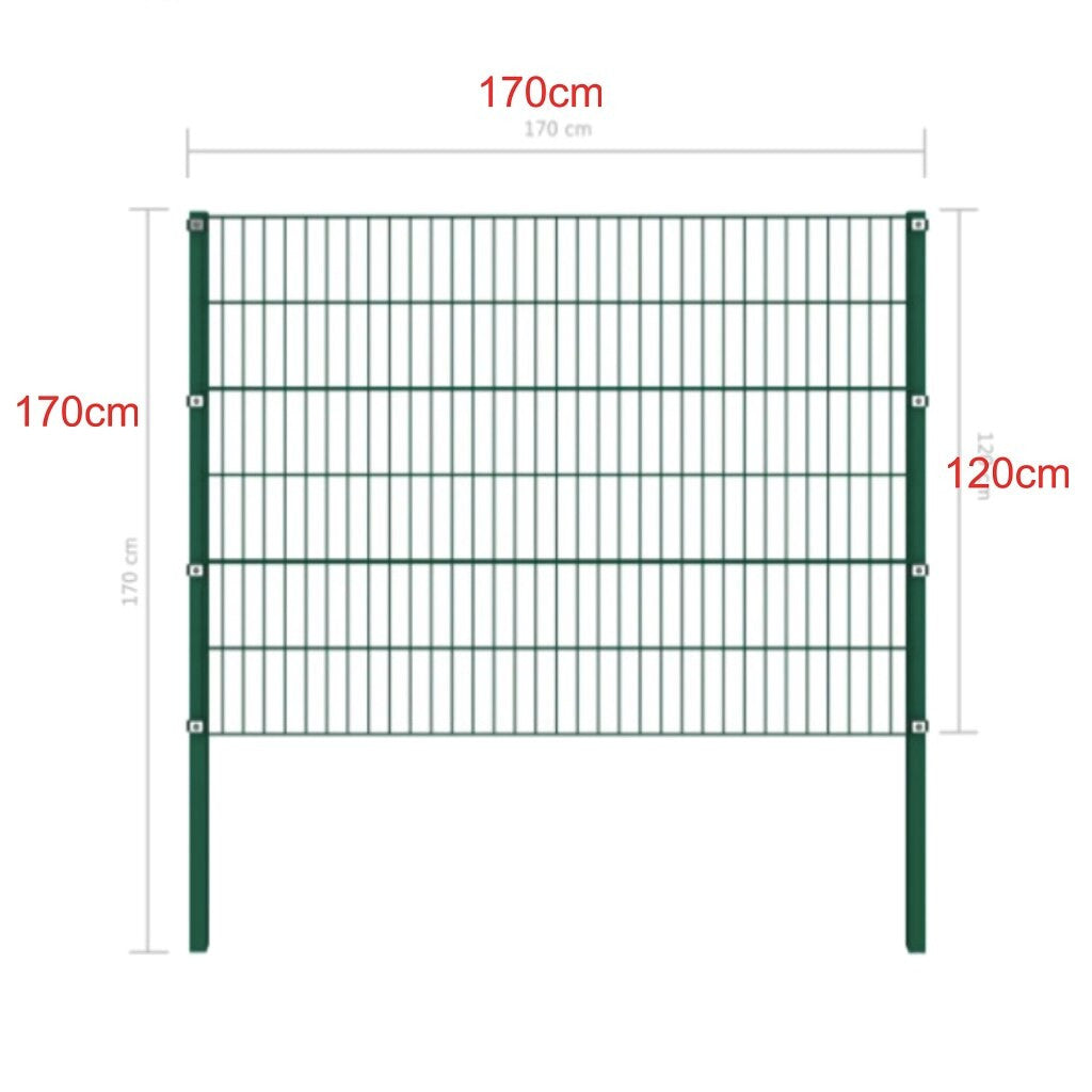 Fence Panel with green iron pillars-4