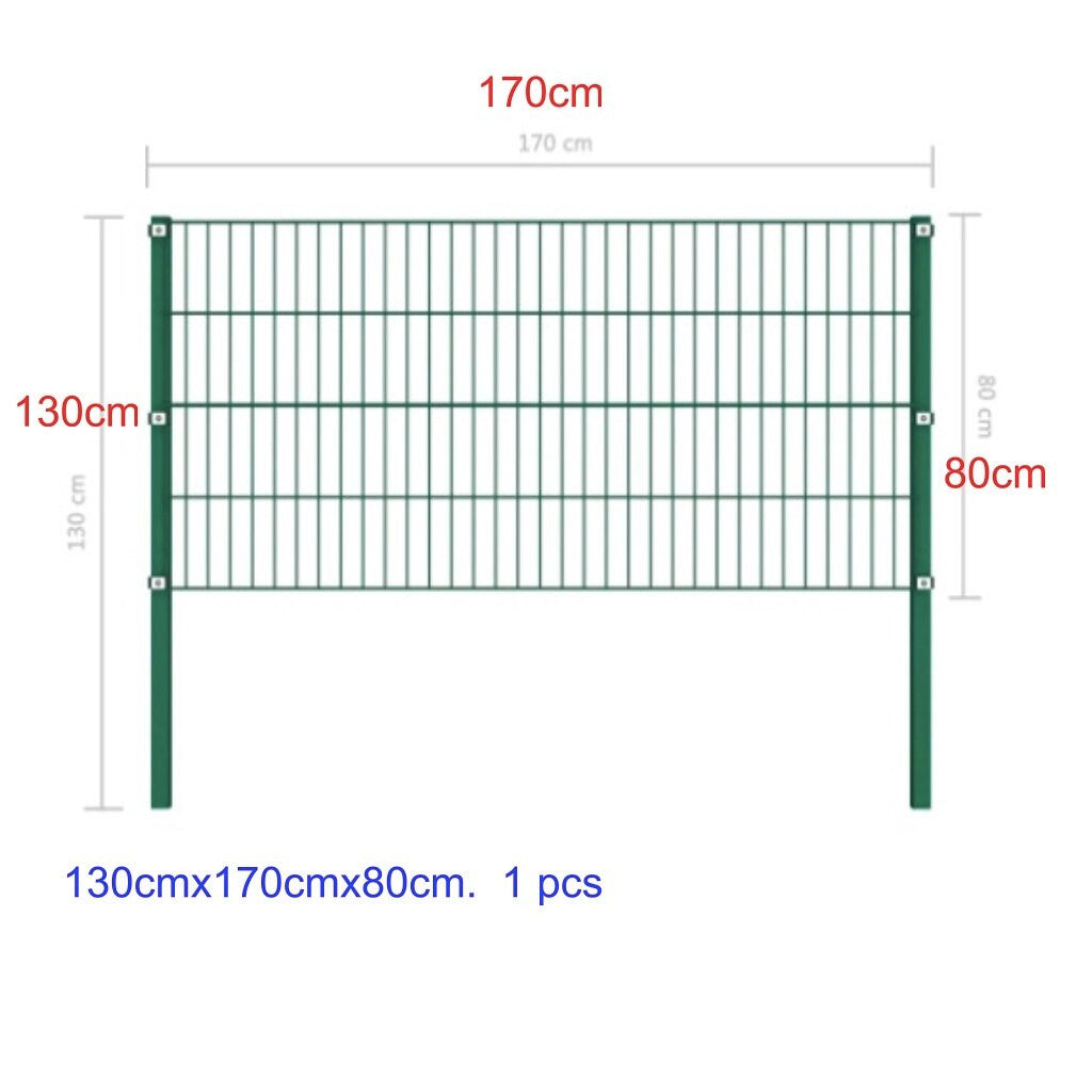 Fence Panel with green iron pillars-2