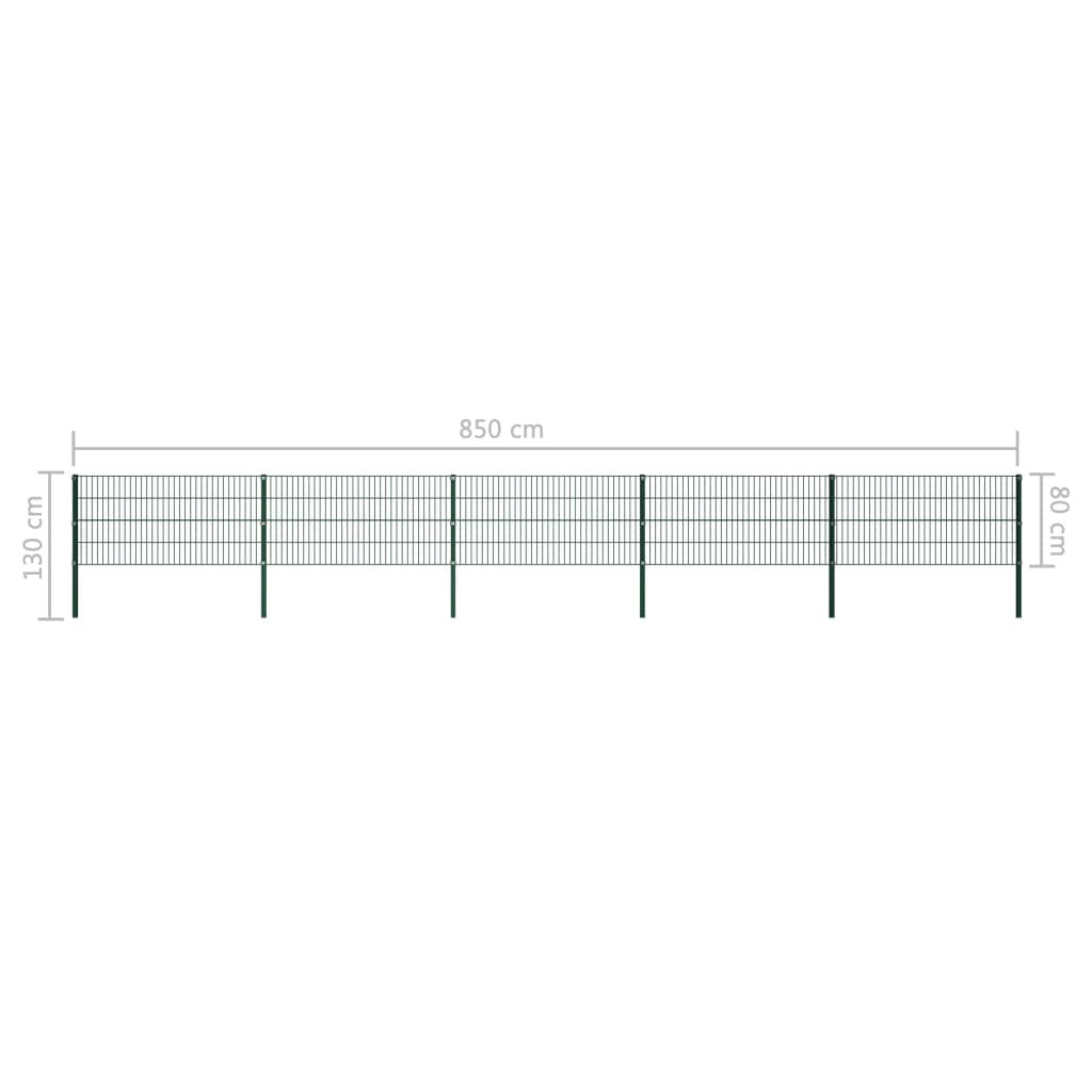Fence Panel with green iron pillars-8