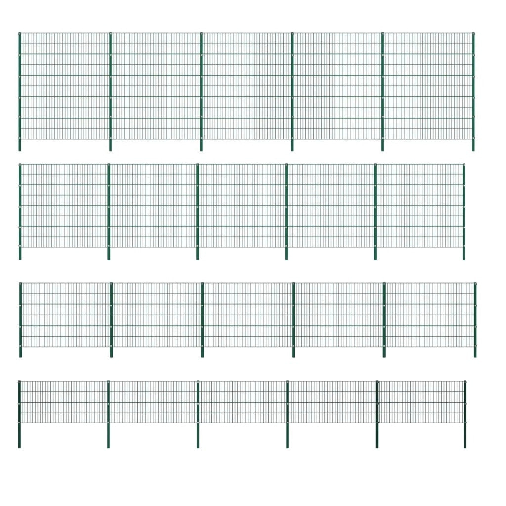 Fence Panel with green iron pillars-0