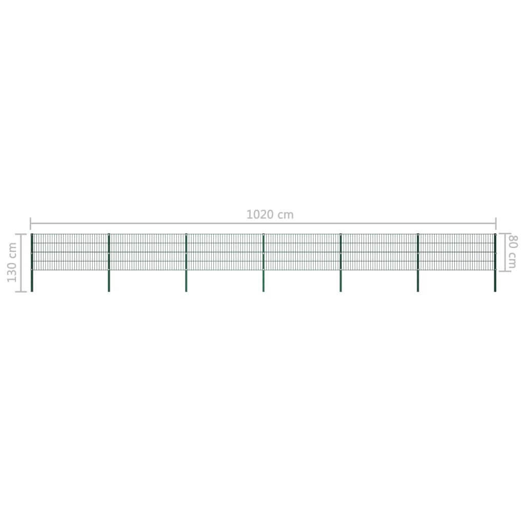 Fence Panel with green iron pillars-14