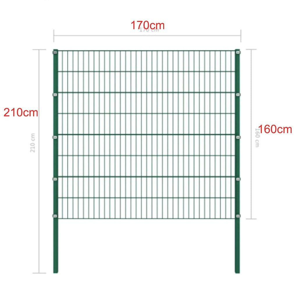 Fence Panel with green iron pillars-5