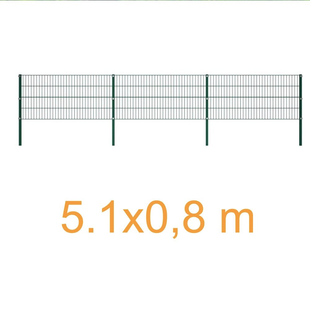 Fence Panel with green iron pillars-7