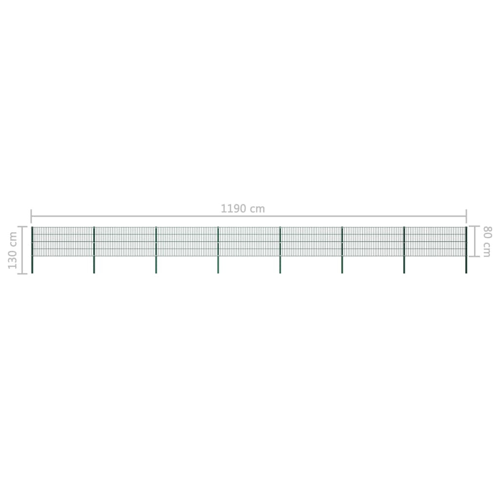 Fence Panel with green iron pillars-10