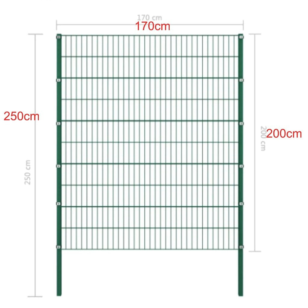 Fence Panel with green iron pillars-3